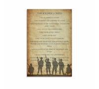 Warrior Code Canvas Print Patriotic Military Service Oath Wall Art for Home Office Man Cave(Unframed,16x24inch(40x60cm))