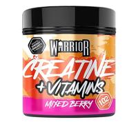 Warrior Creatine Monohydrate Powder + Vitamins 360 g - Performance e recupero - multivitaminica pura micronizzata - Vitamina A, B12, C, D, E, magnesio, ferro, zinco - 80 dosi (Mixed Berry)