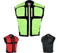 warrior gears Gilet ad alta visibilità da uomo, gilet da motociclista in rete, gilet imbottito ad alta visibilità, armatura imbottita in gomma, Alta visibilità - 4XL