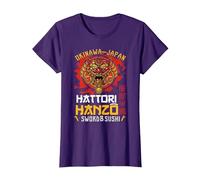 Warrior Guerriero Okinawa Japan Hattori Hanzo Sword And Sushi Maglietta, Donna, Viola, S