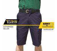 Warrior Pantaloncini Cargo Combat da Lavoro in Polycotton Nero o Navy Zip