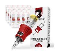 WARRIOR PRO Cartucce ad Aghi per Tatuaggi con Impugnatura in Silicone Rubber Sterilizzate Tattoo Needle Cartridge Big Magnum in Acciaio Giapponese Trucco Permanente PMU(0.35MM-1205M1)