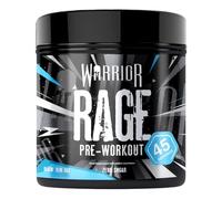 Warrior Rage Pre Workout 392 g - Integratore Energetico con Creatina, Beta Alanina, Caffeina e Vitamine per Energia, Focus e Prestazioni - 45 porzioni (Blazin' Blue Razz)