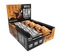 Warrior Raw Barretta Proteica 12 x 75 g - Barrette Proteiche ai Fiocchi d'Avena, Snack Proteico Senza Zucchero con Fibre e Prebiotici - Cioccolato e Arachidi