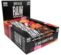 Warrior Raw Protein Flapjacks - 12 barrette x 75 g ciascuna - Confezione con 20 g di proteine - basso contenuto di zuccheri, alto contenuto di fibre (scatola varietà)