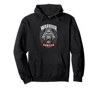 Warrior Silverback Gorilla Jungle King Graphic Felpa con Cappuccio