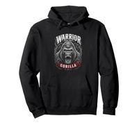 Warrior Silverback Gorilla Jungle King Graphic Felpa con Cappuccio