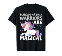 Warriors Are Magical, Nastro a Forma di Unicorno per la consapevolezza della schizofrenia Maglietta con Stampa Grafica Economica
