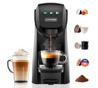 Warriors1 Macchina da Caffè a Capsule 5 in 1 per Nespresso, Lavazza A Modo Mio, Espresso Point, Dolce Gusto e Caffè Macinato, 20 bars, 0,8 L, Calore e Quantità Regolabili, Compatta per Casa e Ufficio