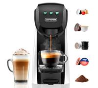Warriors1 Macchina da Caffè Capsule 5in1 per Nespresso OL, Dolce Gusto, Lavazza A Modo Mio, FAP Espresso Point e Caffè Macinato, 20bar, 0,8L, Calore e Quantità Regolabili, Compatta per Casa e Ufficio