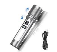 WARSUN ID7, torcia elettrica ricaricabile ad alte prestazioni, luce laterale COB, indicatore del livello della batteria, durata della batteria ultra lunga, zoom per zone ravvicinate e lontane.