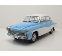 MODELLINO AUTO STATICO DIECAST WARTBURG 312 BLU/BIANCO MODELLISMO SCALA 1:18