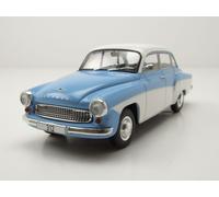 Wartburg 312 1965 Blu Chiaro Bianco Modellino Auto 1:24 Whitebox