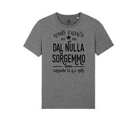 WARTSHIRT Maglietta dal Nulla Sorgemmo Arditismo Reparti D'Assalto Esercito Arditi T-Shirt (Bunker Grey, L)