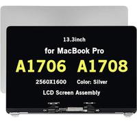 WARWOLFTEAM Schermo di ricambio per MacBook Pro 13.3" A1706 A1708 fine 2016 metà 2017 Retina LCD Display Display Assembly Kit EMC 3071 EMC 3163 EMC 2978 EMC 3164 661-05095 661-05096 (argento)