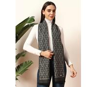 WAS-118 Sciarpa Donna In Lana 100% Cashmere Grigio Damascata
