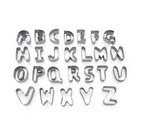 WAS 1693 026 - Set di stampi in acciaio INOX, lunghezza 8 cm, altezza 2,5 cm, set con 26 lettere da A a Z