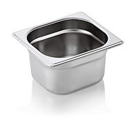 WAS 7016 100 Serie 70 - Contenitore per ristoranti, in acciaio cromato nichelato, 1.60 l, 1/6 GN, 162 x 176 x 100 mm