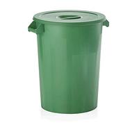 WAS 9217 112 Xtra - Contenitore in polipropilene con coperchio, altezza 67 cm, diametro 51,5 cm, 100 l, colore: Verde