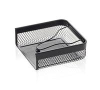WAS Germany Portatovaglioli - sdraiato - Supporto decorativo per tovaglioli - in metallo verniciato a polvere effetto griglia - nero - 19 x 19 x 6,5 cm