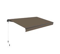 Wasabi - Tenda da sole per esterni, manuale, 3 x 2 m, colore: marrone talpa, tela di poliestere, per terrazza, balcone o giardino, struttura retrattile antracite, resistente in alluminio, manovella