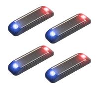 WASAGA Luci di Avvertimento Solari, Mini Riflettore Solare del LED Impermeabile con Il Modo Automatico della Luce del Flash per la Bici Auto Moto Scooter (4 Pacco) (Rosso&Blu)