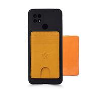 WASAMA Porta carte in pelle adesiva con 3 scomparti per carte | Protezione RFID | Il pratico, Giallo Sole Toscana, Standard, Moderno