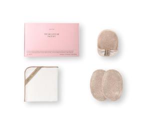 Waschies Set da 4 pezzi "Try Me, Love Me" per donne - Cura sostenibile del viso con tampone antitrucco, mini guanti da lavaggio e tampone toner e altro ancora - Riutilizzabile e lavabile - Per tutti i