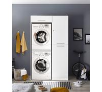 Waschmaschinenschrank Asciugatore Armadio 117 CM Bianco Clara