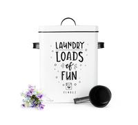 Waschpulverdose 6L Scatola con Coperchio E Pala Lattina Waschmitteldose Bianco