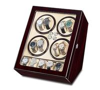 Wasd3Pods Espositore per Carica Orologi Automatico, 8 Caricatori + 5 Cuscini, Scatola Porta Orologi di Lusso con 4 modalità di Rotazione, Motore Silenzioso, per Orologi da Uomo/Donna,B