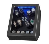 Wasd3Pods Espositore per Carica Orologi Automatico, 8 Caricatori + 5 Cuscini, Scatola Porta Orologi di Lusso con 4 modalità di Rotazione, Motore Silenzioso, per Orologi da Uomo/Donna,A