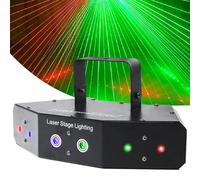 Wasd3Pods Luce da Discoteca Professionale per Feste, Luce da Palcoscenico con Effetto a 6 Raggi, Luce da Palcoscenico con Pattern Dj, Controllata da D-MX 512/attivazione Vocale