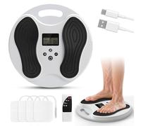 Wasd3Pods Massaggiatore del Piede di EMS, Stimolatore Portatile di Circolazione di Tens (4 Cuscinetti di Stimolazione Muscolare di Tens) per Il Sollievo di Neuropatia, Fascite Plantare