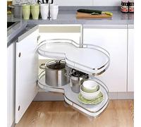 Wasd3Pods Mobiletto da Cucina con Angolo Cieco Estraibile, Organizer per Mobiletto Estraibile, Mobiletto da Cucina a 2 Ripiani, Ripiano Girevole Doppio per,RightOpen-900mm