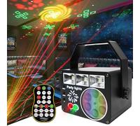 Wasd3Pods Riflettore a Nido d'Ape 3 in 1, Luce di Partito USB, con Modelli, Telecomando Disco Dj Strobe Light, Rotatin, per La Decorazione di Sala da Ballo Compleanno Dj