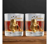 Wasetell Bicchiere da whisky personalizzato per golfista con nome, effetto 3D, tazza di vetro per whisky e golf, per amanti del golf, bicchieri da golf, regali per la festa del papà, compleanno