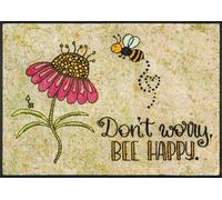 Wash+Dry tappeto Design Bee Happy 60x85cm, adatto per interni ed esterni, lavabile, multicolore