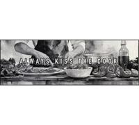 Wash+Dry tappeto Design Kiss the Cook 60x180cm, adatto per interni ed esterni, lavabile, grigio