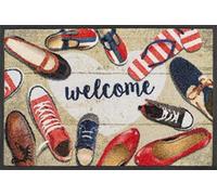 wash+dry tappeto Shoes welcome 40x60cm, adatto per interni ed esterni, lavabile