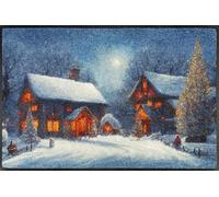 wash+dry Twinkle Village - Zerbino lavabile per interni ed esterni, 50 x 75 cm