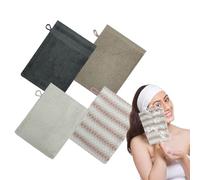 Wash Mitts for Body - 4piece Bath Gloves | Washcloths with Loop | Cotton Towel Glove Towel Bath with Hanging Cord for Hand Face Skin Men Kids Travel Washcloth