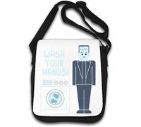 Wash Your Hands Frankenstein's Monster - Borsa a tracolla antibatterica, colore: Bianco