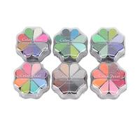 Washable Ink Pad, 6 Pcs Petal S Metallic Ink Stamp Pad, 48 Vibrant Colors for DIY Rubber Stamps, Fingerprint and Footprint Crafts, Oily Printing for Paper, Wood, Clay