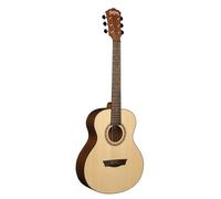 Washburn Apprentice G-Mini 5 con custodia per chitarra acustica | Corpo G-Mini 7/8; parte superiore in abete; fondo e lati in mogano; custodia inclusa