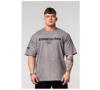 Washed-off Heavyweight Cotton Oversized T-shirt Grind Man Light Grey