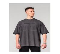Washed-off Oversized Heavyweight Cotton T-shirt No Shortcuts Man Black