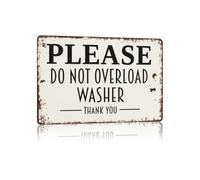 Washer Care Load Limit Metal Tin Sign 12x8 Inch