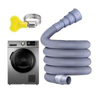 Washer Drain Hose, Dehumidifier Pipe, Dishwasher Discharge Hose, Flexible Pvc Tube with 360° Rotating Clamp, Home Sink Rv Use, 118/157/197 Inches, Gray, 1 Piece, 210/280/350g