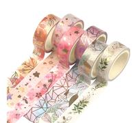 Washi Tape Set 6 Rotoli Nastro Adesivo Colorato Colorato Decorativo per Fornitur